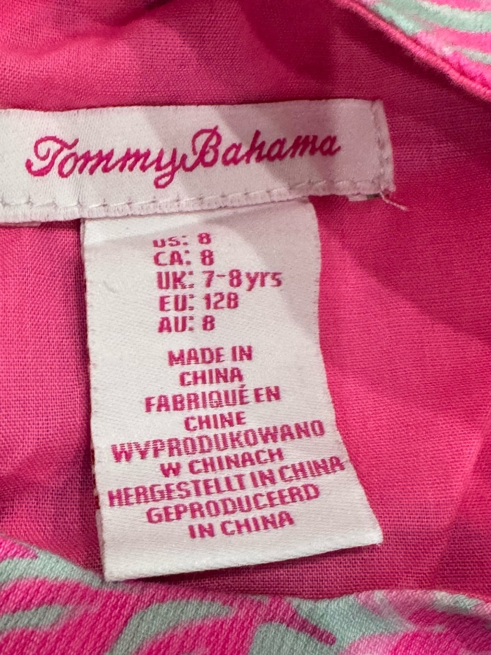 Tommy Bahama Girls Floral Dress Size 8 Pink Blue Sleeveless - Picture 5 of 6